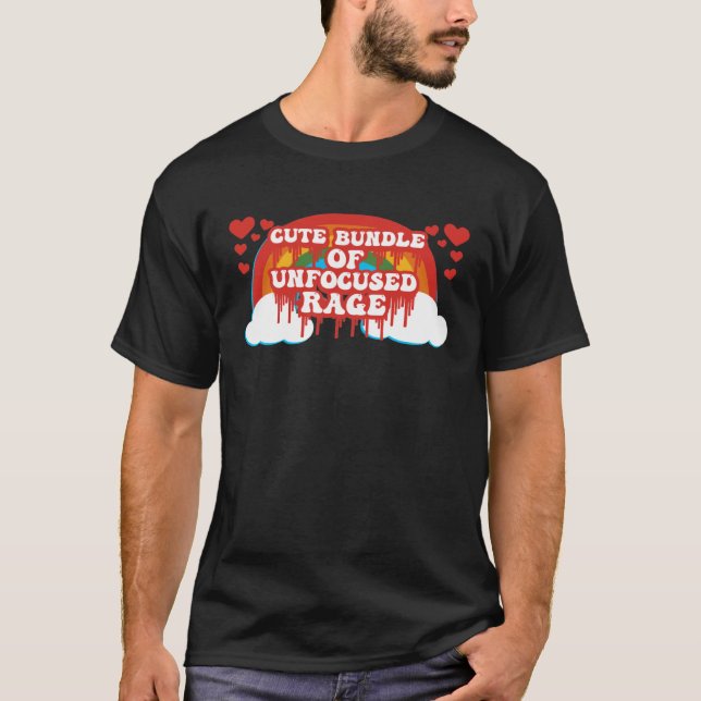 Bundle Of Unfocused Rage Rainbow Clouds Hearts Pas T Shirt (Framsida)