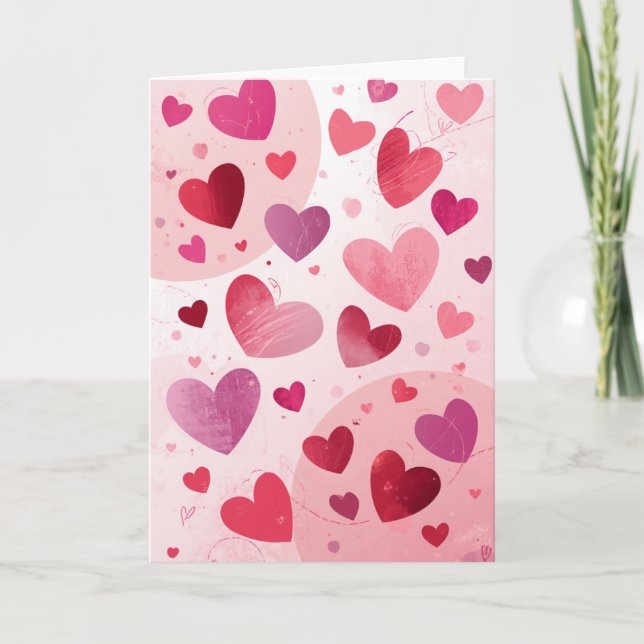 Bundles of Hearts Valentine's Day Blank FoldedCard Kort (Framsida)