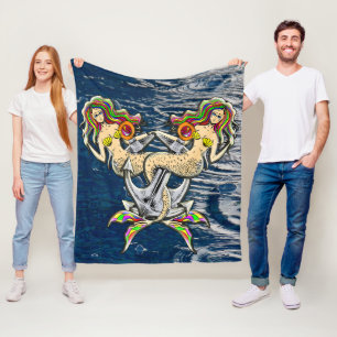 Bundna Sjöjungfruar - Nautisk design för Oceanen Ä Fleecefilt