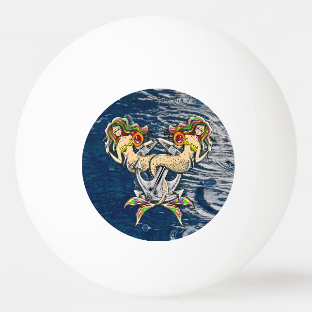 Bundna Sjöjungfruar - Nautisk design för Oceanen Ä Pingisboll (Framsidan)