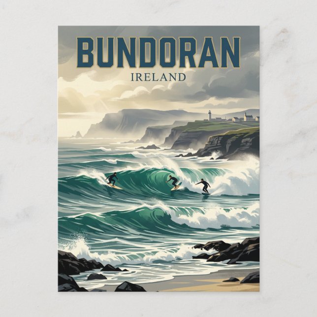 Bundoran Surf Breaks Irland Vykort (Framsida)