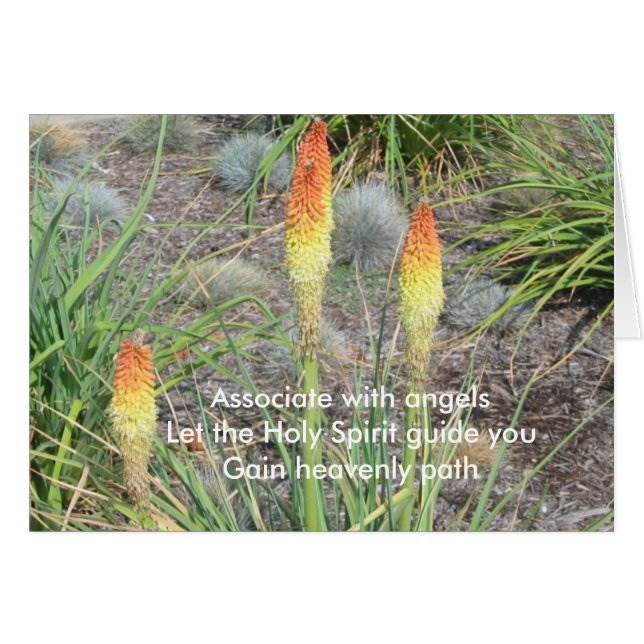 Bundsförvant med änglar hälsningskort (Framsidan Horizontal)