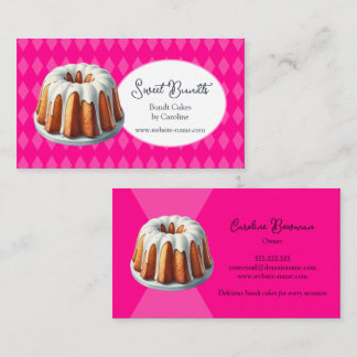 Bundt Cake Bakery in Hot Pink Visitkort
