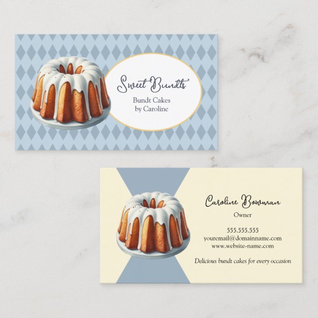 Bundt Cake Bakery Visitkort (Fram/baksida)