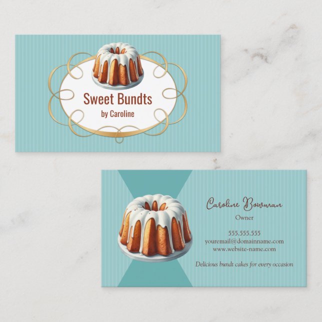 Bundt Cake Bakery Visitkort (Fram/baksida)