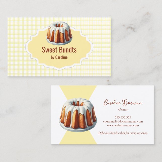 Bundt Cake Bakery Visitkort (Fram/baksida)