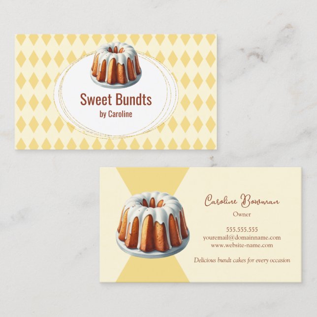 Bundt Cake Bakery Visitkort (Fram/baksida)