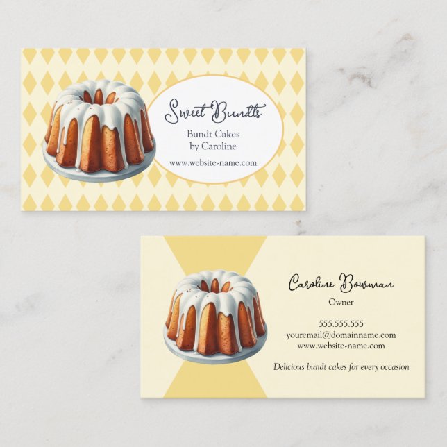 Bundt Cake Bakery Visitkort (Fram/baksida)