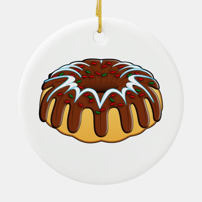 Bundt-kummel dekorerad för julklapp julgransprydnad keramik (Baksidan)