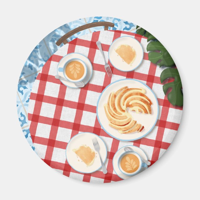 Bundt kummel och kaffe för två magnet (Framsidan)