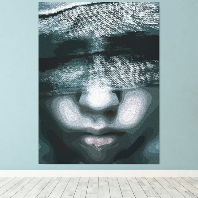 Bundvy: Tvingad tystnad Canvastryck (Insitu (trägolv))