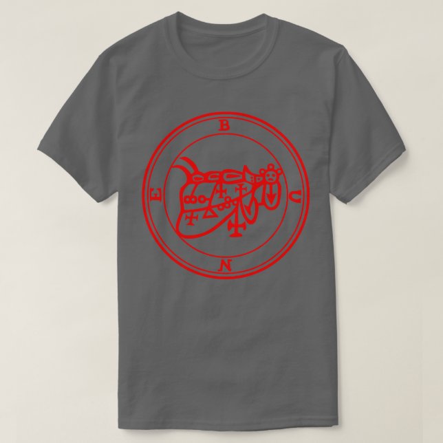 Bune Ars Goetia Sigil Red T Shirt (Design framsida)