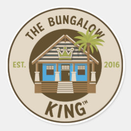 Bungalow Kung - Round Sticker Runt Klistermärke