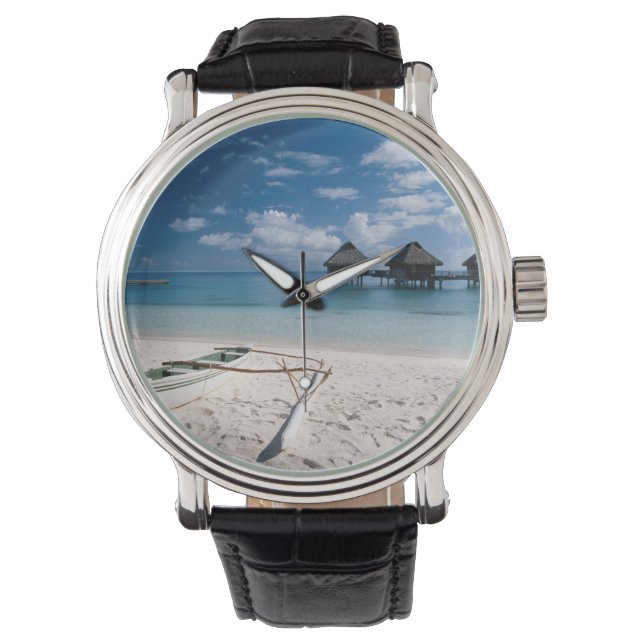 Bungalower från strand Motu Toopua Armbandsur (Framsida)
