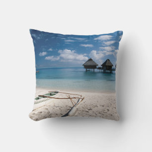 Bungalower från strand Motu Toopua Kudde