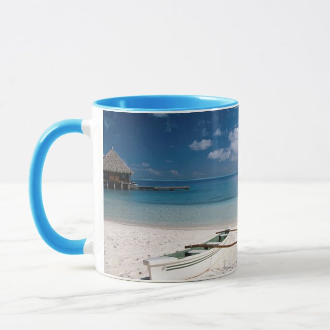 Bungalower från strand Motu Toopua Mugg (Vänster)
