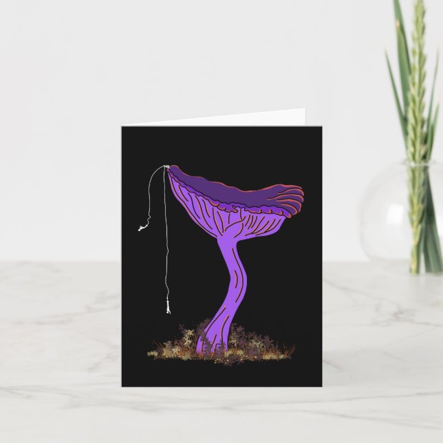 Bungee Jumping Amethyst Deceiver Mushroom Kort (Framsida)