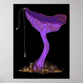Bungee Jumping Amethyst Deceiver Mushroom Poster