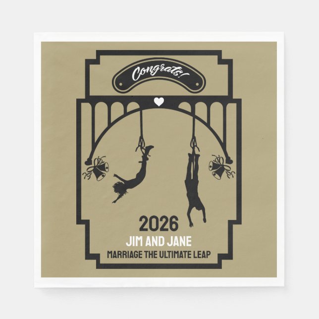 Bungee Jumping Bröllop Gift Pappersservett (Framsidan)