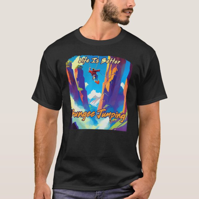 Bungee Jumping Extreme Äventyr T Shirt (Framsida)