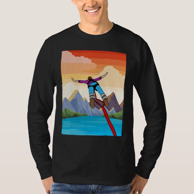 Bungee Jumping Hoppa Till Friheten T Shirt (Framsida)