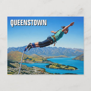 Bungy-hoppet i Queenstown New Zealand Travel Vykort