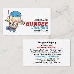 Bunjee Cartoon - Bungee Jumping Instructor Visitkort