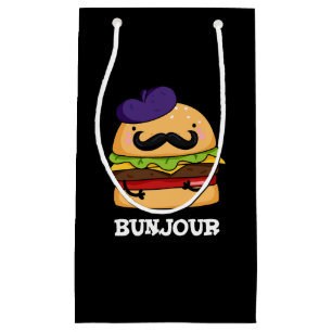 Bunjour Funny Fransk Burger Bun Pun Mörk BG