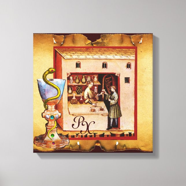 BUNKE AV HYGEIA-MONOGRAMmedicinen, apotek Canvastryck (Framsida)