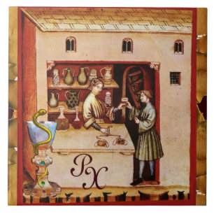 BUNKE AV HYGEIA-MONOGRAMmedicinen, apotek Kakelplatta