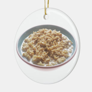 Bunke av oatmealen julgransprydnad keramik