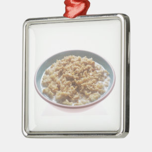 Bunke av oatmealen julgransprydnad metall