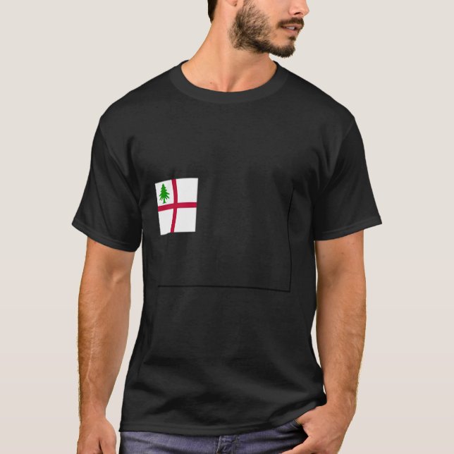 Bunker Backe Flagga Charleston Massachusetts T Shirt (Framsida)