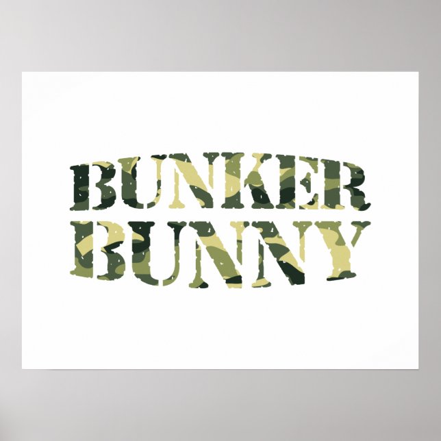 BUNKER BUNNY CAMO/CAMOUFLAGE POSTER (Framsidan)