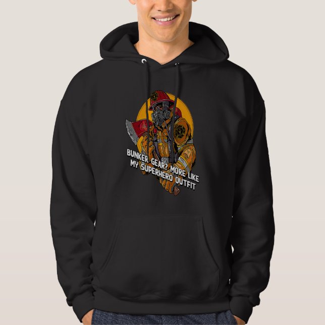 Bunker Gear More Like Firefighter Outfit Fireman C Hoodie (Framsida)