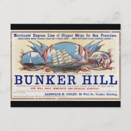 Bunker Hill Clipper seglar 1853 Vykort