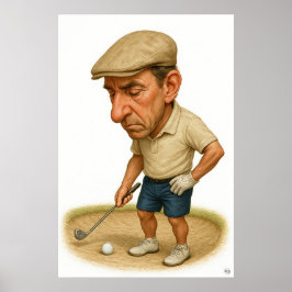 Bunker Trouble - Golf Art Print Poster