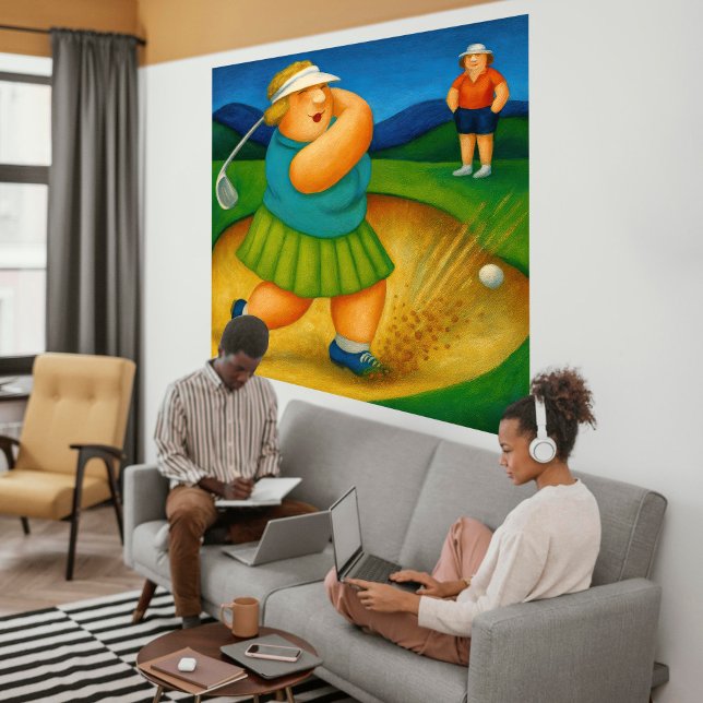 Bunker Trouble - Stor Inrullad Canvas Golftryck (Bunker Trouble canvas print)
