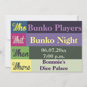 Bunko Modern Colorful Roligt Inbjudan