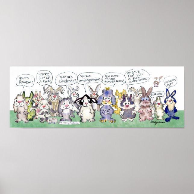 Bunlimited Upliftment-Feel Good Rabbit Love Puns Poster (Framsidan)
