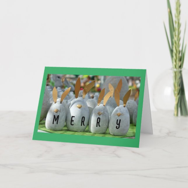 BUNNIER ÄR HÄR FÖR ATT SÄGA GOD JUL HELGKORT (Framsida)