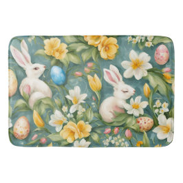 Bunnier, Vår blommor och Påskägg. Färgning Badrumsmatta