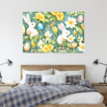 Bunnier, Vår blommor och Påskägg. Färgning
