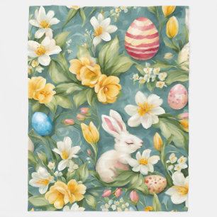 Bunnier, Vår blommor och Påskägg. Färgning Fleecefilt