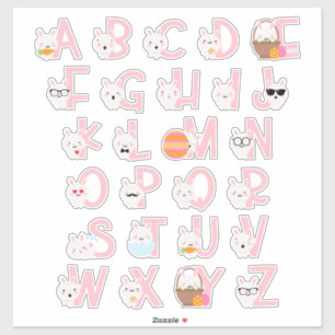 BUNNIES ALPHABET KLISTERMÄRKEN