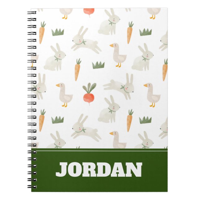 Bunnies & Anka på Farm Mönster Anteckningsbok (Framsidan)