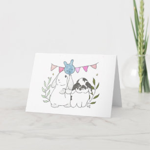 Bunnies Bonnie och Buddy Card Tack Kort