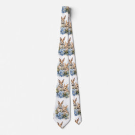 Bunnies Bunny Flower Rabbit Neck Tie Slips