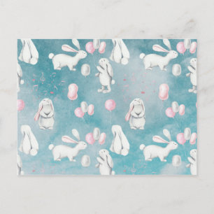 Bunnies Bunny i himmel-Cute Animal illustration Vykort