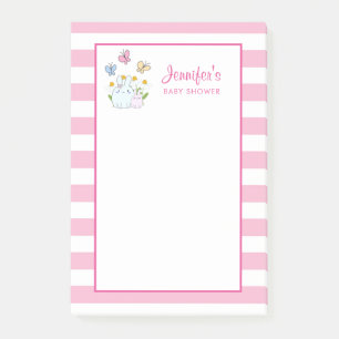 Bunnies, Butterflies & Daisys Baby Shower Post-it Block